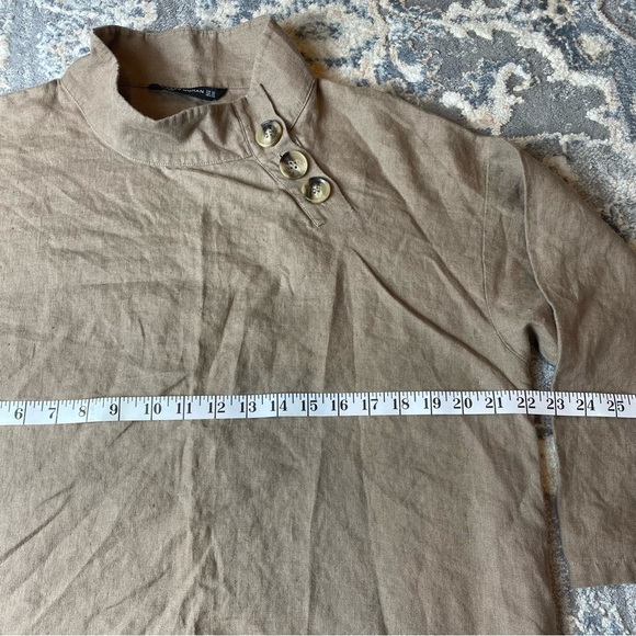 Zara Brown High-Collar Jacket - Picture 3 of 4